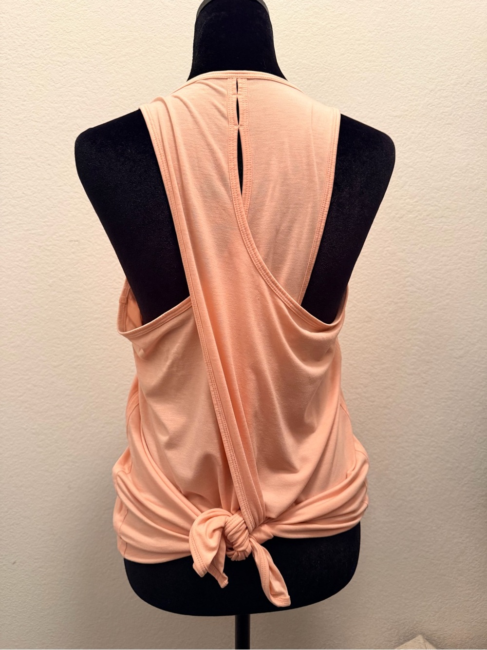 Athleta Peach Tie-Back Draped Racer Tank